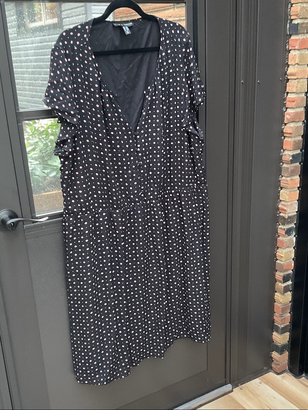 Love & Legend Black Dress with Pink Polka Dots